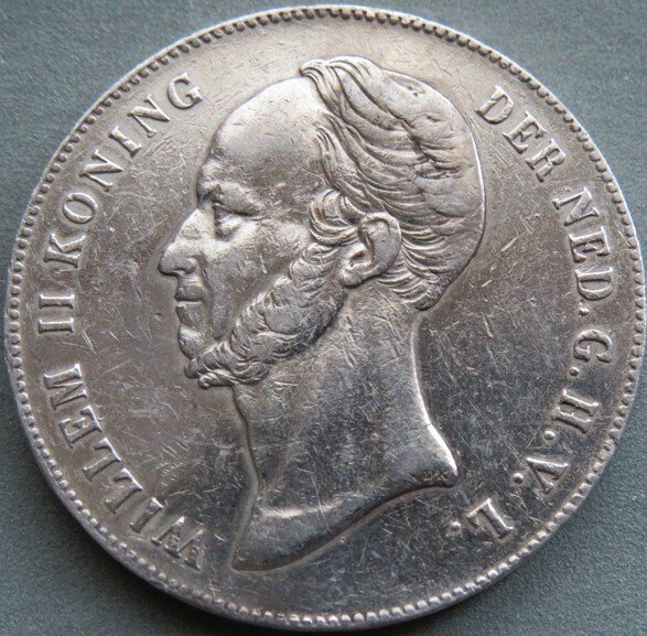 Ολλανδία. Willem II. 2 1/2 Gulden 1846 lelie (χωρίς τιμή ασφαλείας) #1.0