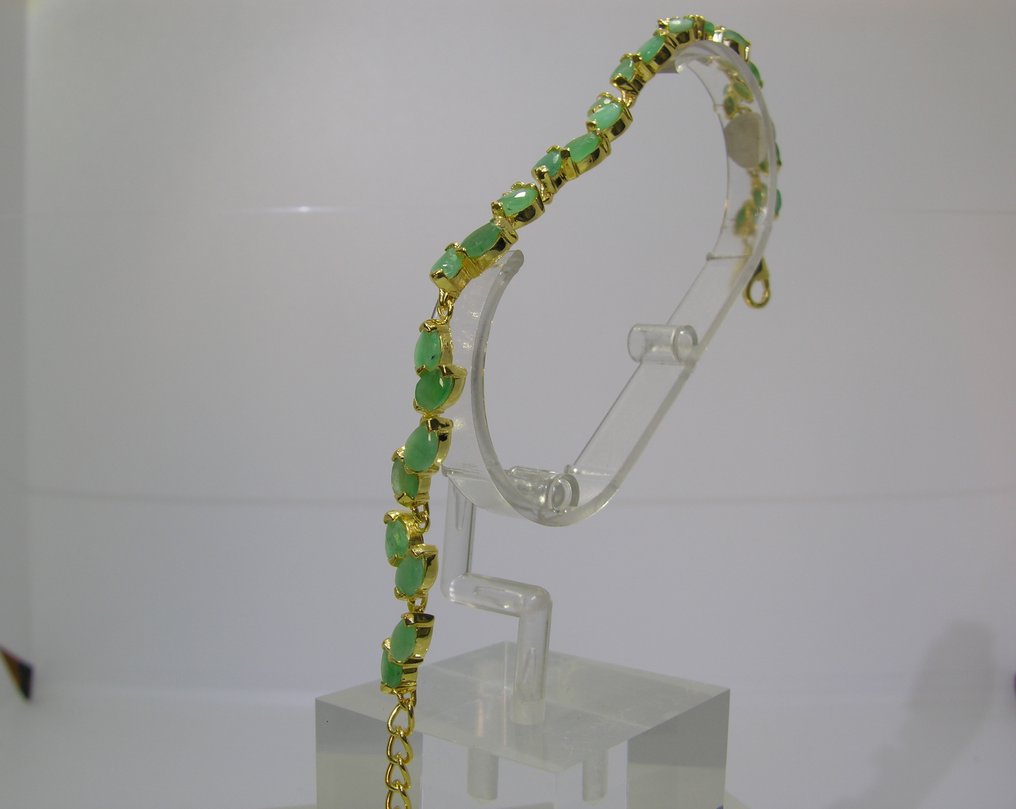 Smaragd karkötő - Magasság: 23 cm - Szélesség: 8 mm- 10.93 g - (1) #1.0