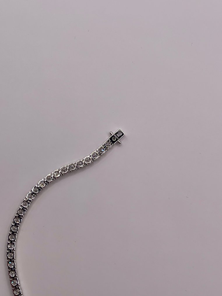 没有保留价 - 网球手链 - 18K包金 白金, 白金 -  5.95ct. tw. 钻石 (实验室培育) #4.3