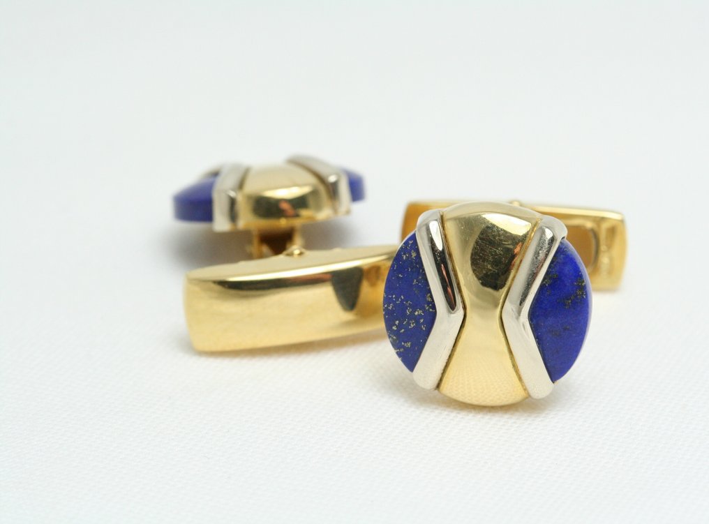 Gemelli - 18 carati Oro giallo Lapislazzuli - Gemelli in Oro #1.0