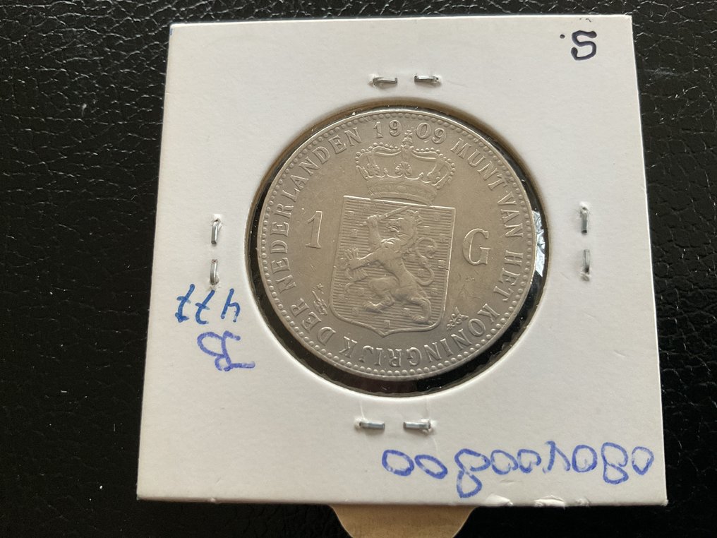 Nederland. Wilhelmina. 1 Gulden 1909 (Zonder minimumprijs) #1.0