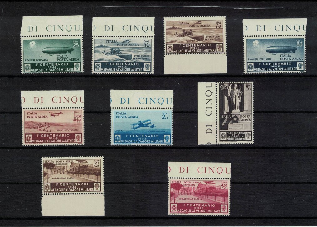 意大利王国 - 1917-34年完整的空邮系列 + 两个单品 - sassone A74-80+A81-82 S1511-S1502 s1-s2 #1.0