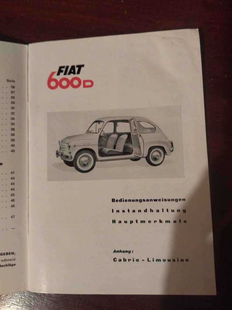 Print - Fiat - Manuale 600D di 50 pagine lingua tedesca - 1962 #2.1
