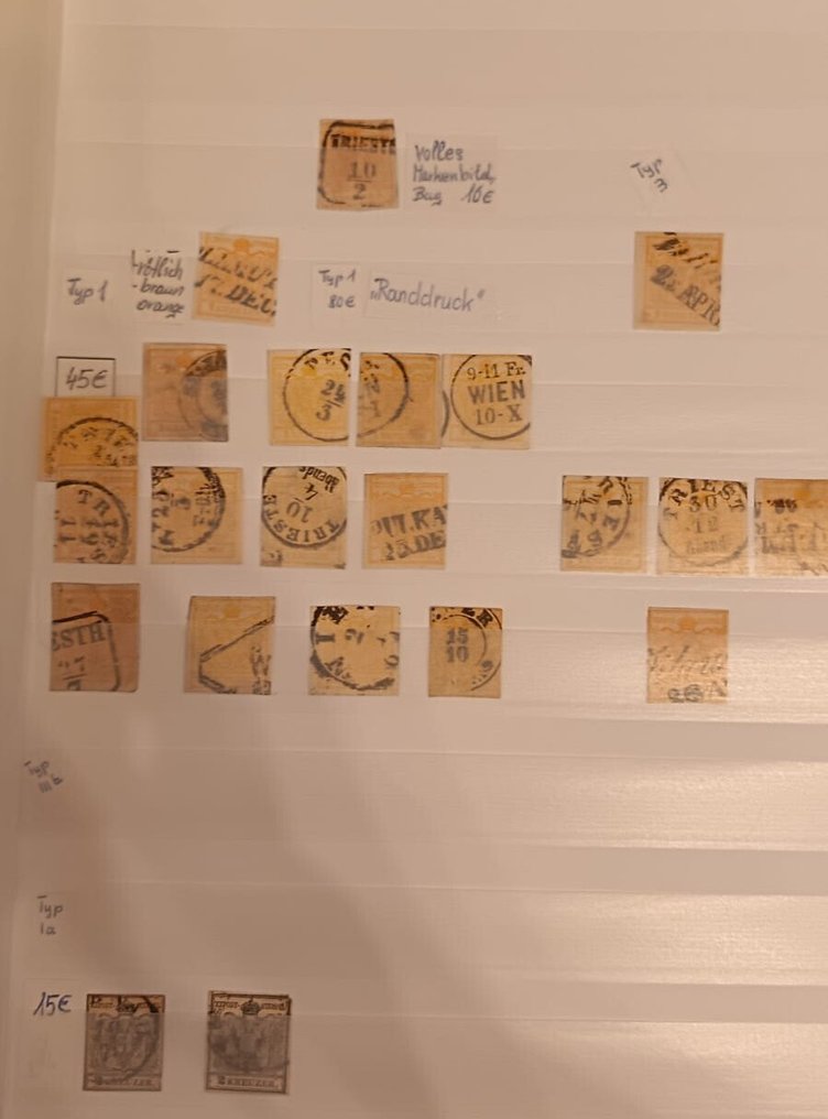 Áustria 1850/1867 - Coleção atraente de edições clássicas com numerosos carimbos especiais e variantes. - Mi.Nr,1-36 #1.0