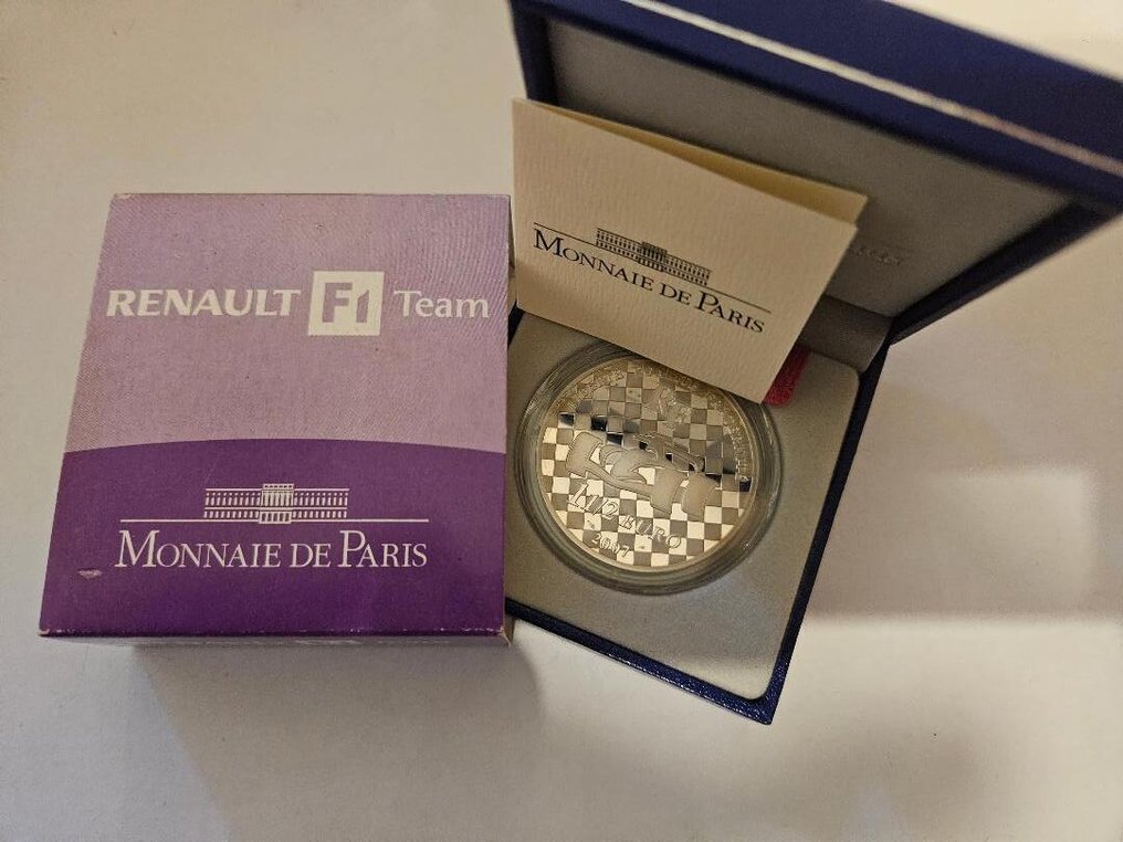 Franța. 1 1/2 Euro 2006/2007 "Renault F1 Team" (2 monnaies) Proof (Fără preț de rezervă) #1.0
