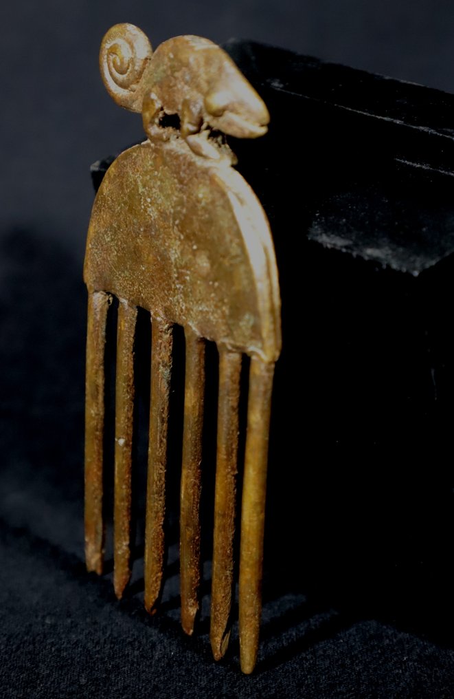 Figure - Akan Bronze Comb - 12 cm - Côte d’Ivoire (No reserve price) #2.1