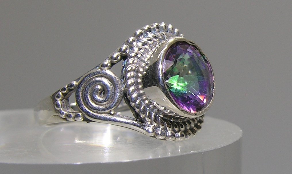Mystic Topaz Ring - Altezza: 22 mm - Larghezza: 19 mm- 3.42 g - (1) #4.3