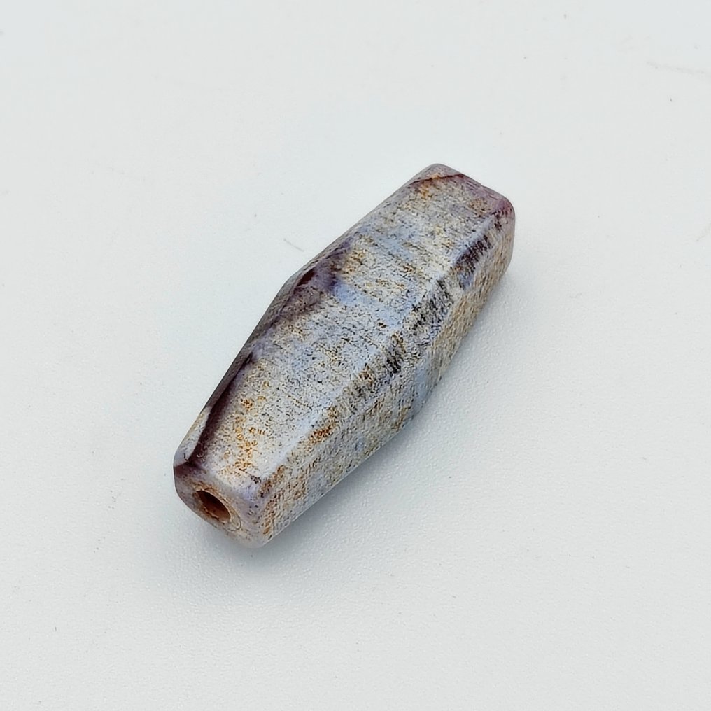 古丝绸之路，中亚 天然带状玛瑙 带有魔眼的护身珠符 - 30 mm #4.3