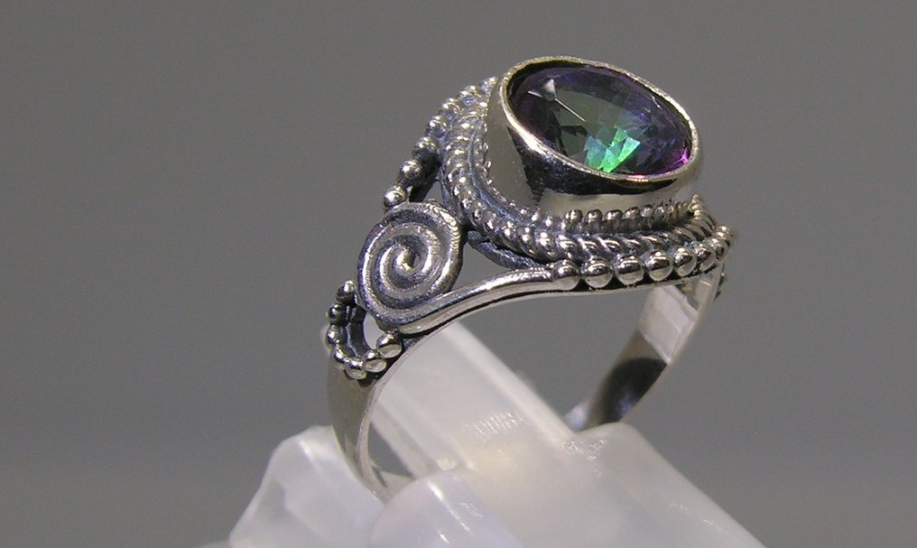 Mystic Topaz Ring - Altezza: 22 mm - Larghezza: 19 mm- 3.42 g - (1) #2.1