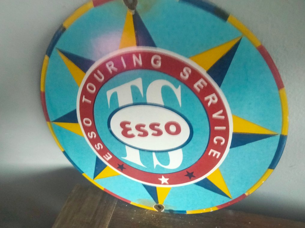 Sign - Esso - Emaille reclamebord Esso #4.3