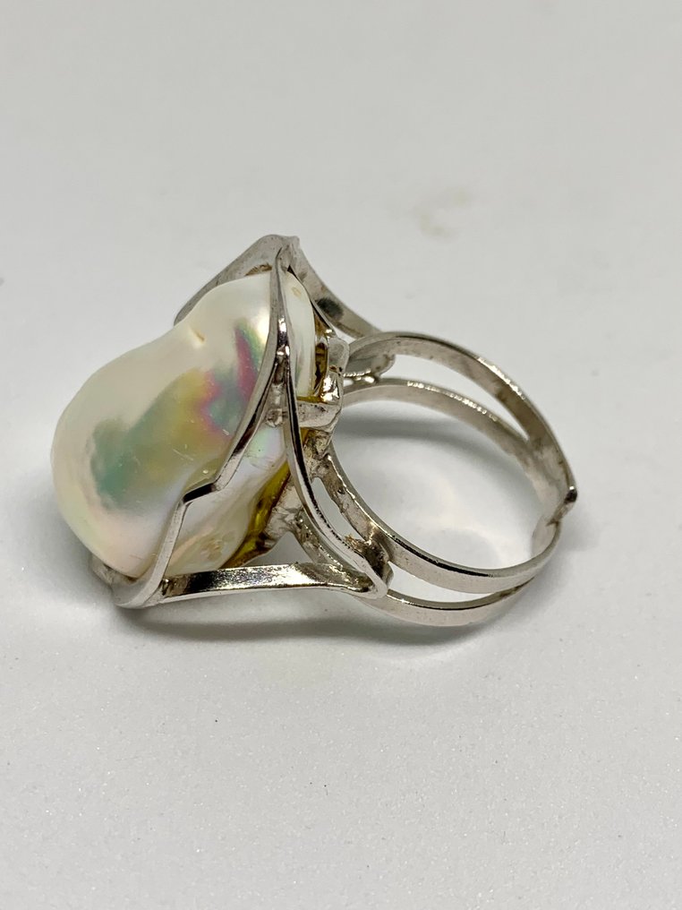Perla - Argento - Anello - Perle barocche #1.0