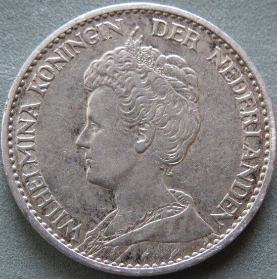 Holland. Wilhelmina. 1 Gulden 1914 mooi (Ingen mindstepris) #2.1