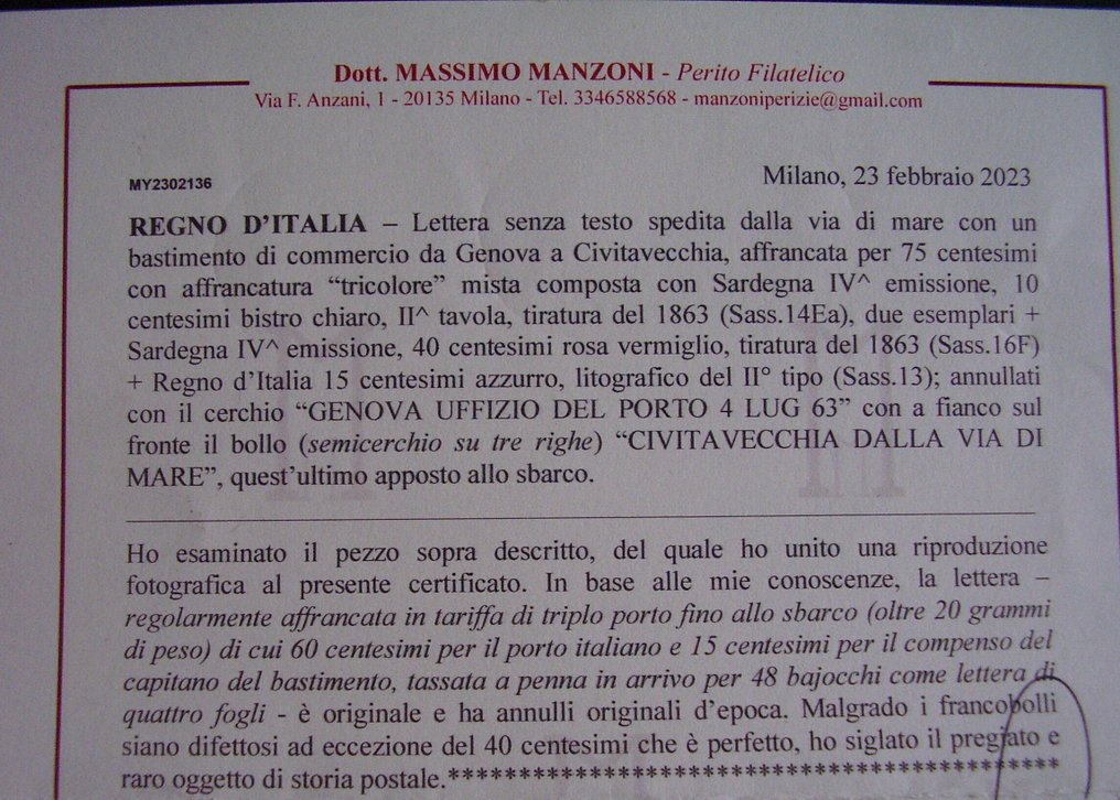 Olasz Királyság - Bella tricolore mista 'via di mare' #3.2