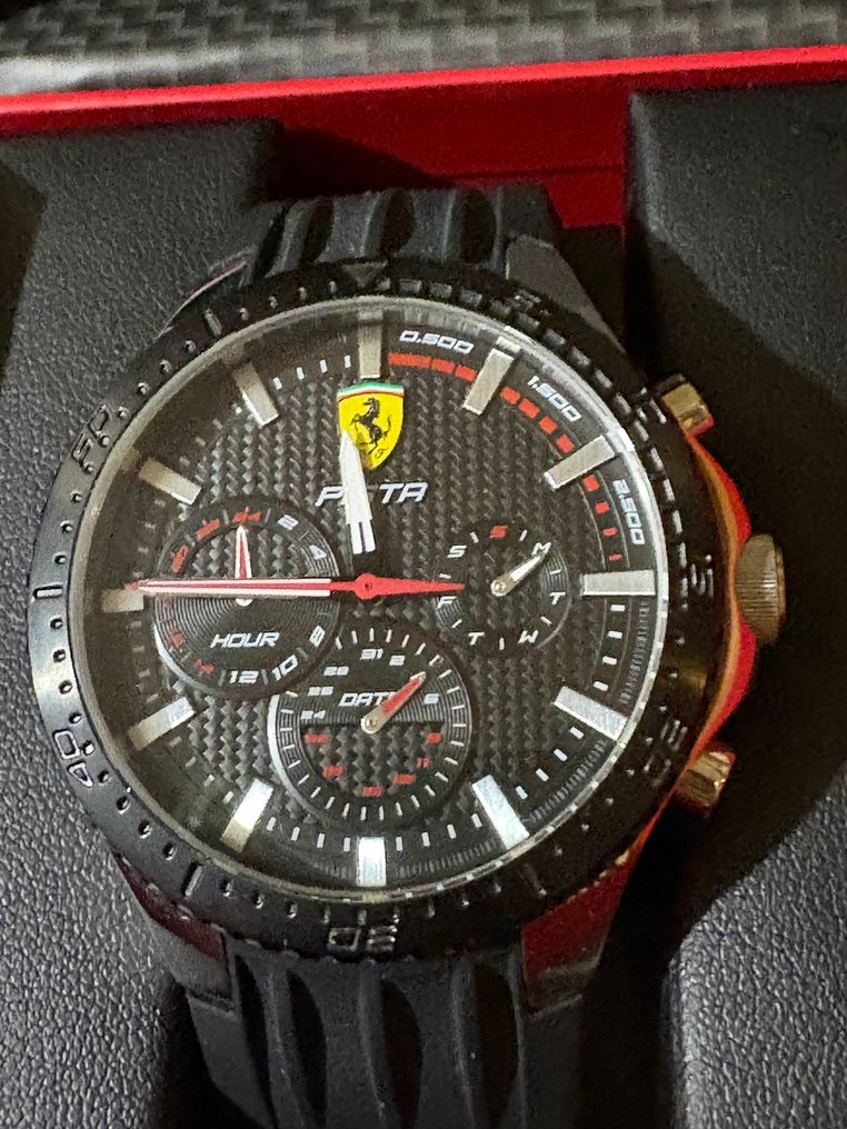 Ferrari-ur, cronograf, sort urskive, quartz - Ferrari - AL quarzo - 2024 #1.0