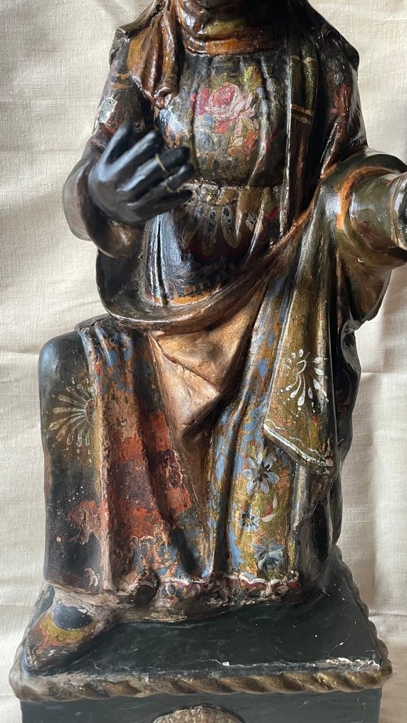 Scultura, Baldassarre Re Magio - 67 cm - Legno policromo #3.2