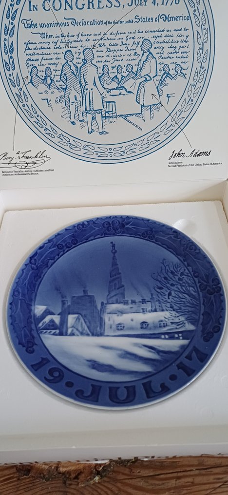 Royal Copenhagen - Oluf Jensen - Tál - 1917 - Porcelán - 1917 karácsonyi tányér #4.3