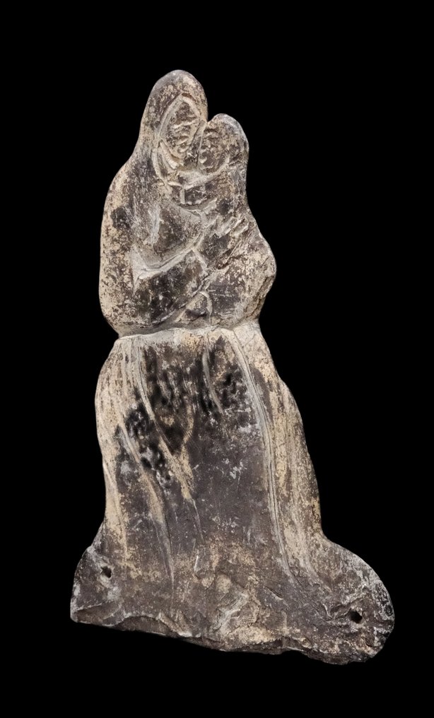 中世紀後期 铅制小牌——圣母婴孩像——17世纪——由Laurence Fligny鉴定 #4.3