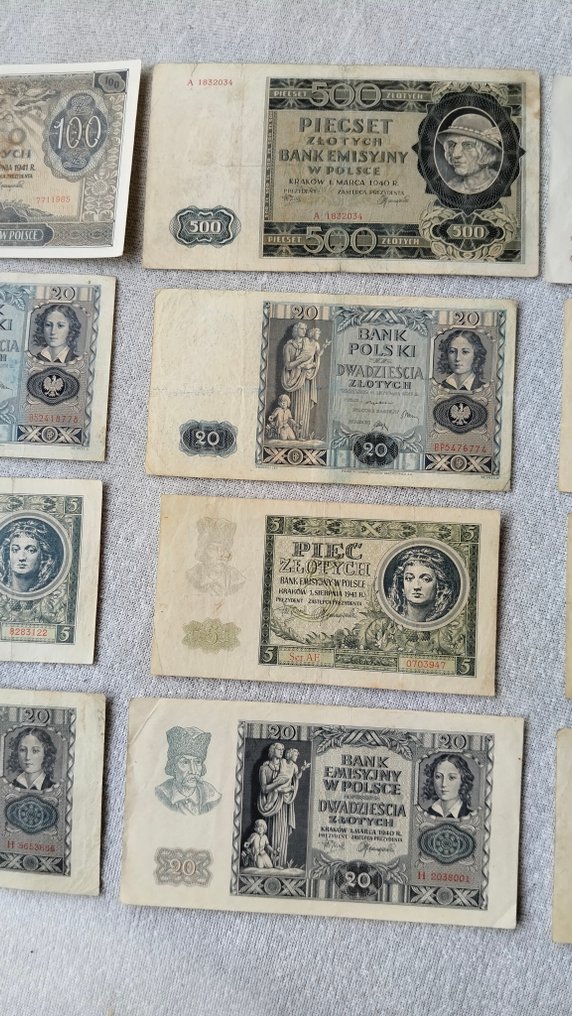 Polonia. - 12 banknotes - various dates (Senza prezzo di riserva) #2.1