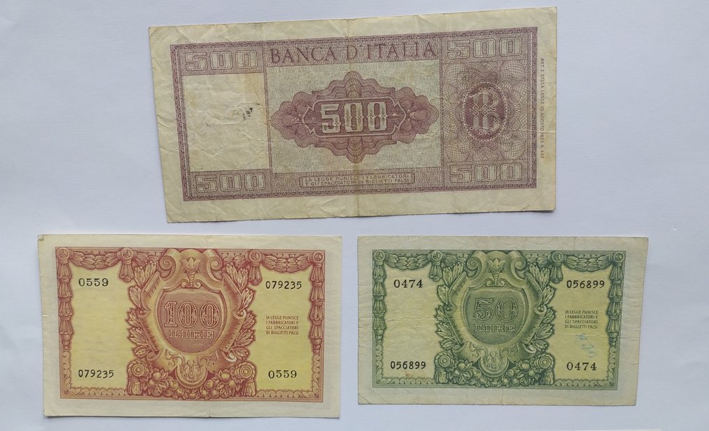 義大利. - 9 banconote Lire - anni vari  (沒有保留價) #4.3