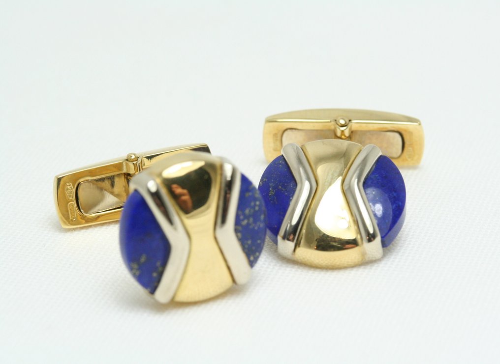 Gemelli - 18 carati Oro giallo Lapislazzuli - Gemelli in Oro #2.1