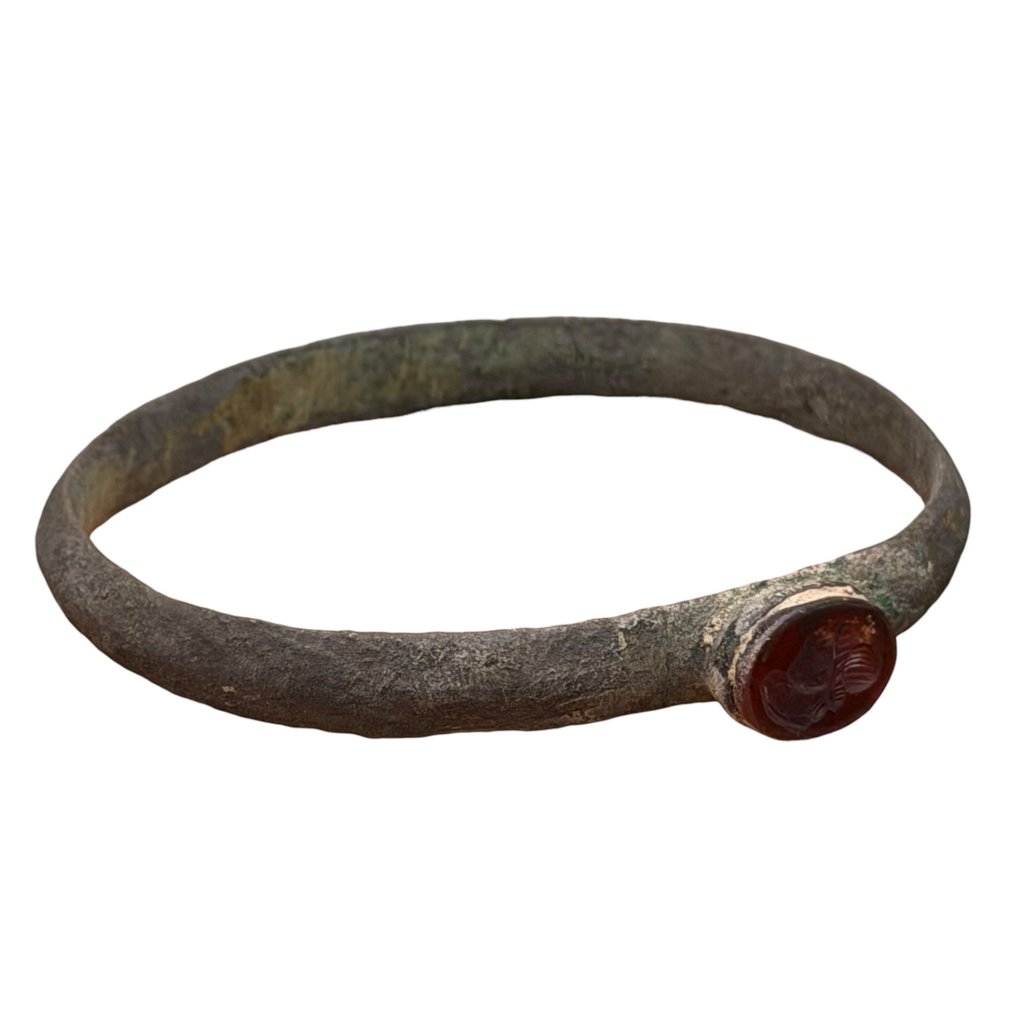 Αρχαία Ρωμαϊκή Μπρούντζος Μπανγκλ - Αντίγραφο King Intaglio  (χωρίς τιμή ασφαλείας) #4.3