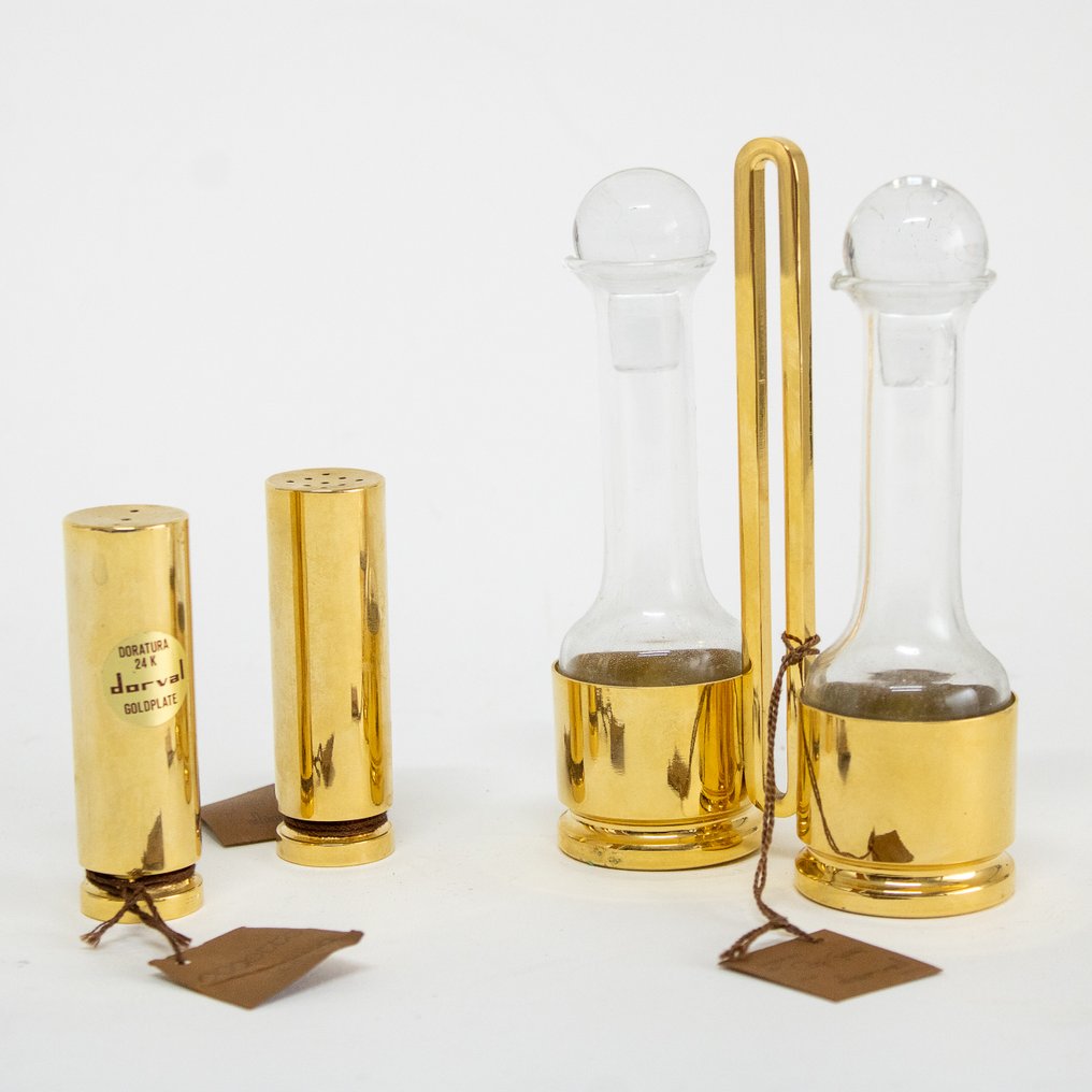 Dorval - Gasten - 餐桌用具 (3) - 金属, 镀金 - 油、醋、盐和胡椒 #1.0