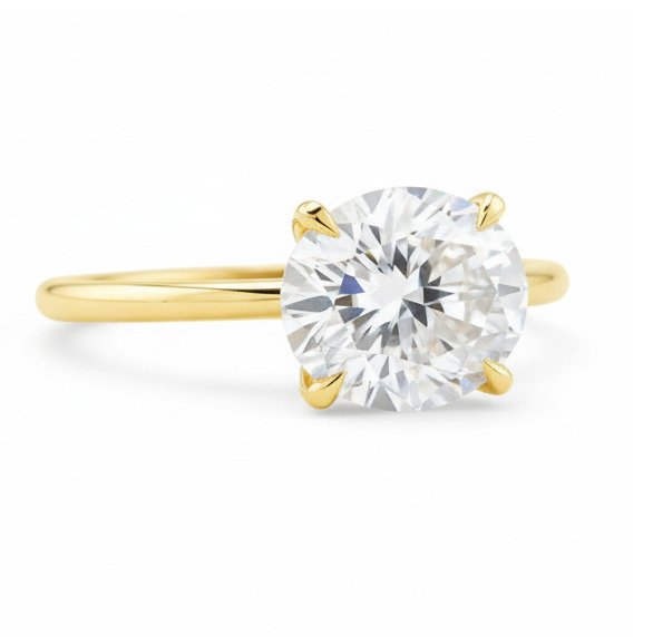 Sormus - 14 kt. Keltakulta - 2.51ct. tw. Timantti (Laboratoriossa kasvatettu) #4.3