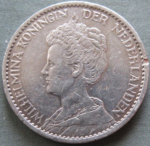 Holland. Wilhelmina. 1 Gulden 1912  (Ingen mindstepris) #3.2