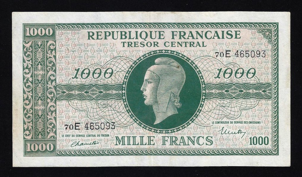 Frankrijk. - Tresor Central - 1000 Francs 1944 - Pick 107 (Zonder minimumprijs) #1.0