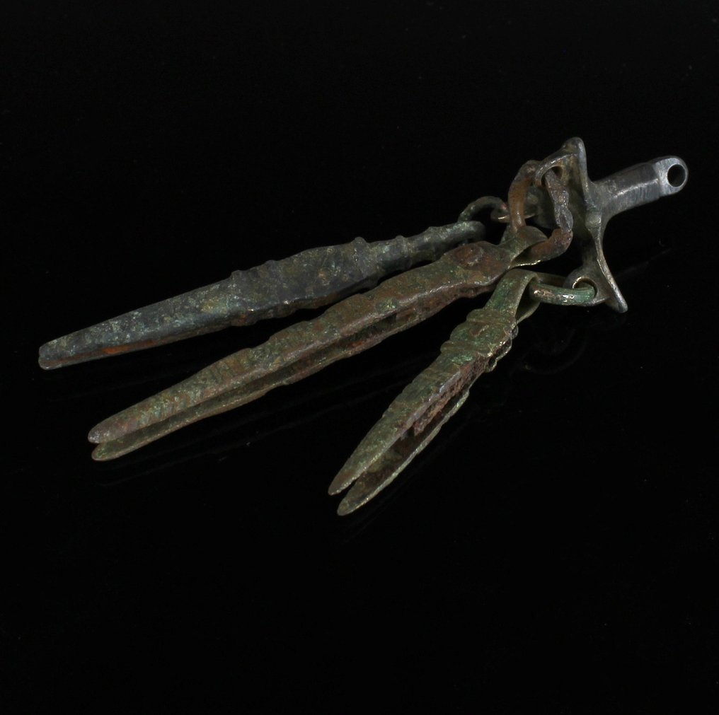 古羅馬 青銅色 镊子套装（3件），罕见 #2.1