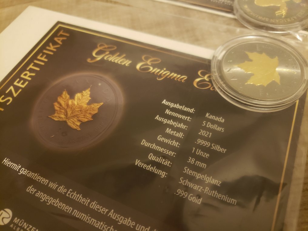 Canada. 5 Dollars 2021 1 oz Silber Meaple Leaf (Sans prix de réserve) #3.2