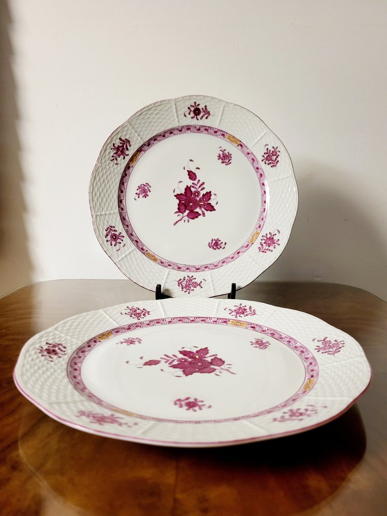 Herend - Πιάτο (2) - bloemenmotief - Πορσελάνη - Apponyi-patroon #1.0