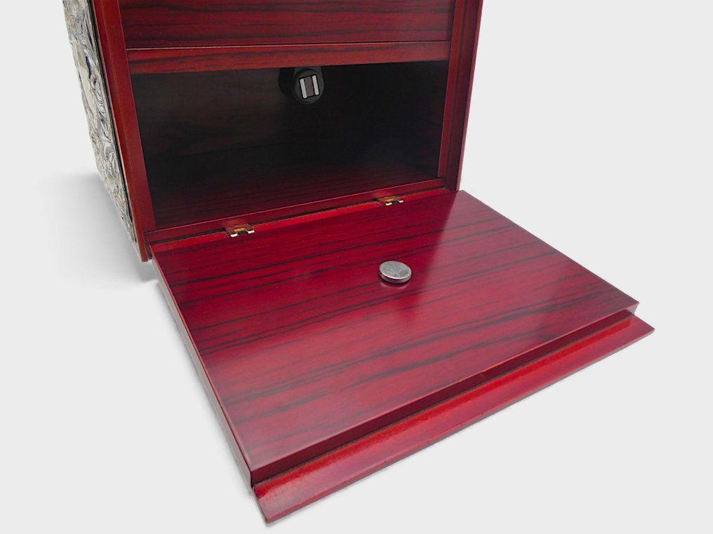 Mastro Argentiere di Ancona (434 AN) - Portagioie - Scrigno in Mogano Rivestito in Argento 925, Sbalzato con Volute e Girali - Classe e Stile - Argento #4.3
