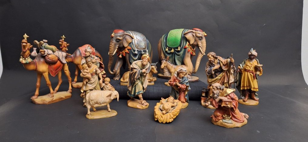 Bergland - Albert Comploj - Statuetta - Krippenfiguren Set (16) - Acero #1.0