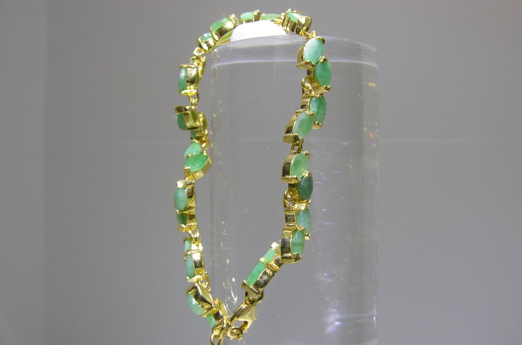 Smaragd karkötő - Magasság: 23 cm - Szélesség: 8 mm- 10.93 g - (1) #4.3