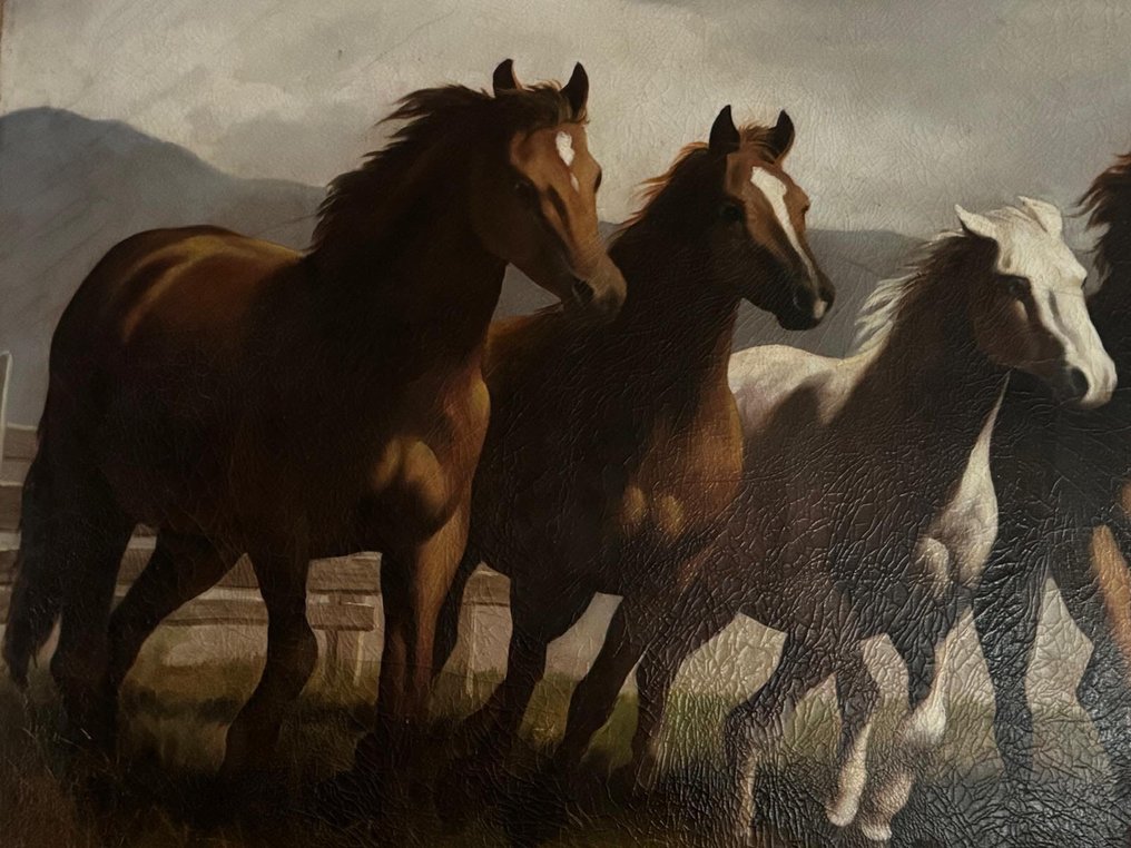 Italienische Schule (XX) - Paesaggio con cavalli #4.3