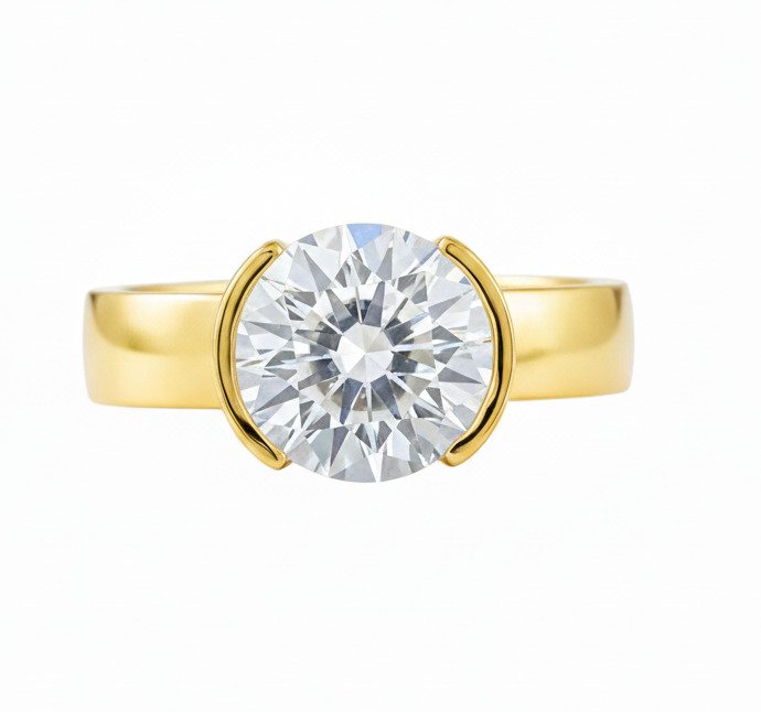 Gyűrű - 14 kt. Sárga arany -  4.50ct. tw. Gyémánt (Laboratóriumban előállított) #1.0