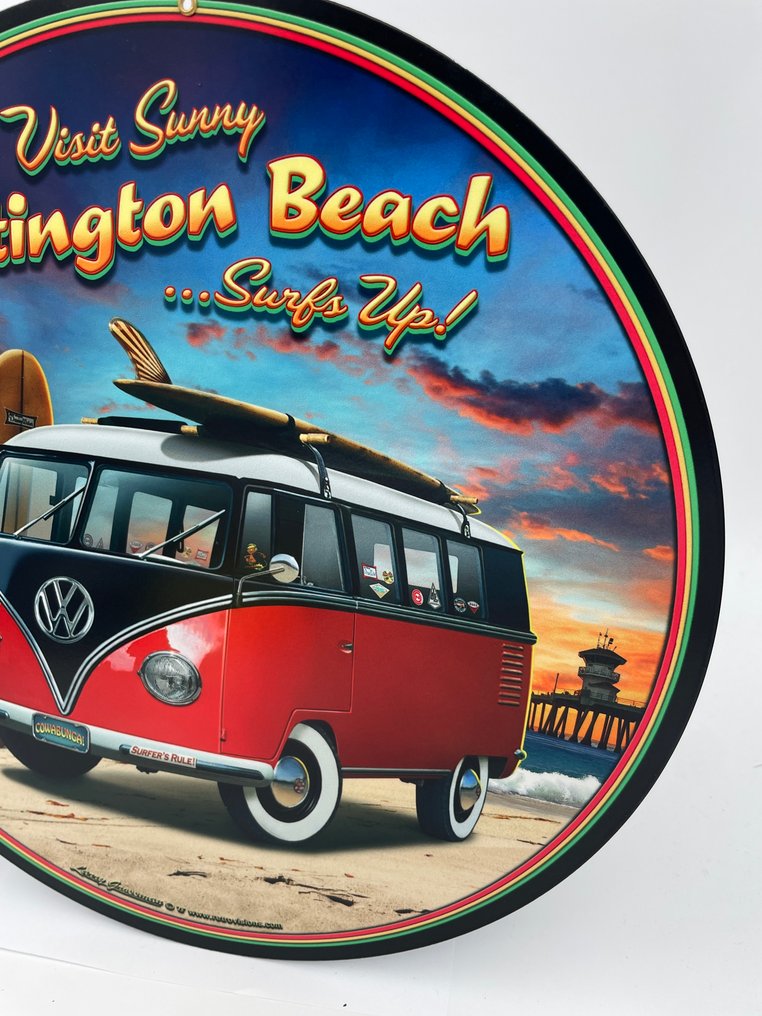 标志 - 大众汽车 - 洪廷顿海滩 - Larry Grossman（美国钢铁）创作的艺术品 35.5 厘米 - 钢 #3.2