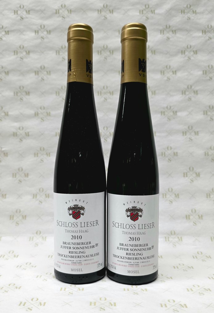 2010 Schloss Lieser, TBA, Brauneberger Juffer Sonnenuhr, Riesling Goldkapsel - Mosel Trockenbeerenauslese - 2 Halve flasker (0,375 L) #4.3
