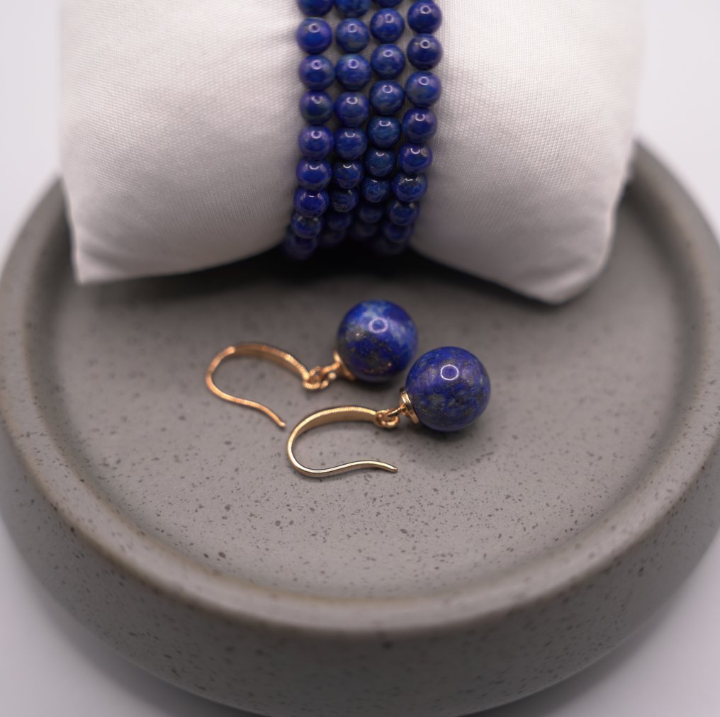 Lapis Lazuli Set da 2 pezzi: collana e braccialetto di perline.- 35.35 g - (2) #2.1