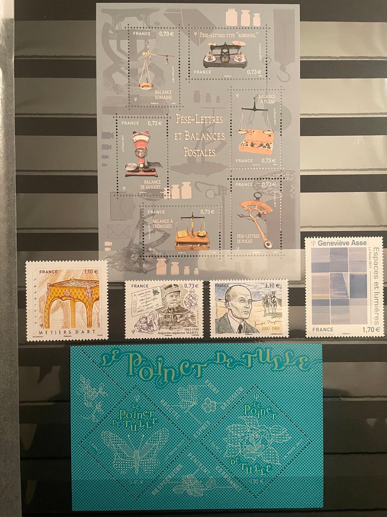法国 - 2017年** Gandon的Sabine块 + 可变组合的笔记本 + 块和薄页块 + 邮票 - Yvert #2.1