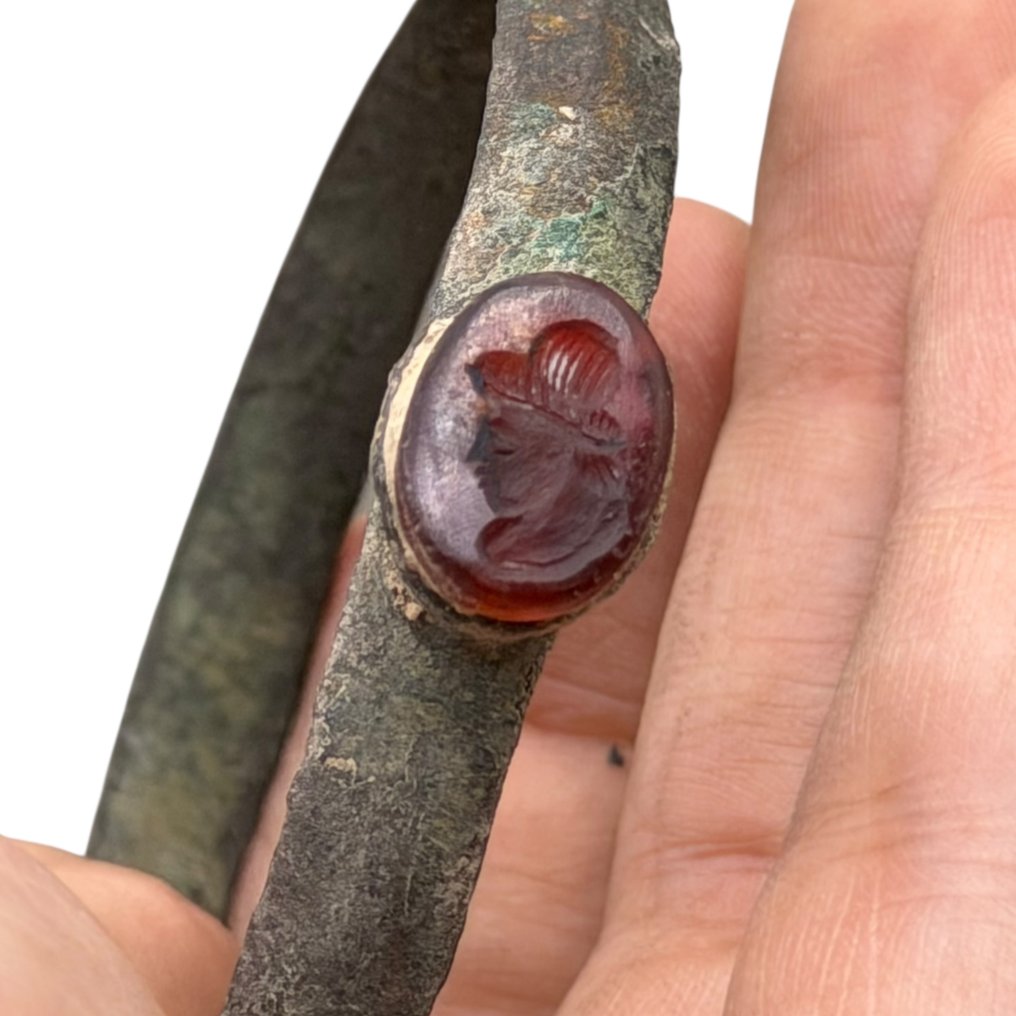 Αρχαία Ρωμαϊκή Μπρούντζος Μπανγκλ - Αντίγραφο King Intaglio  (χωρίς τιμή ασφαλείας) #1.0