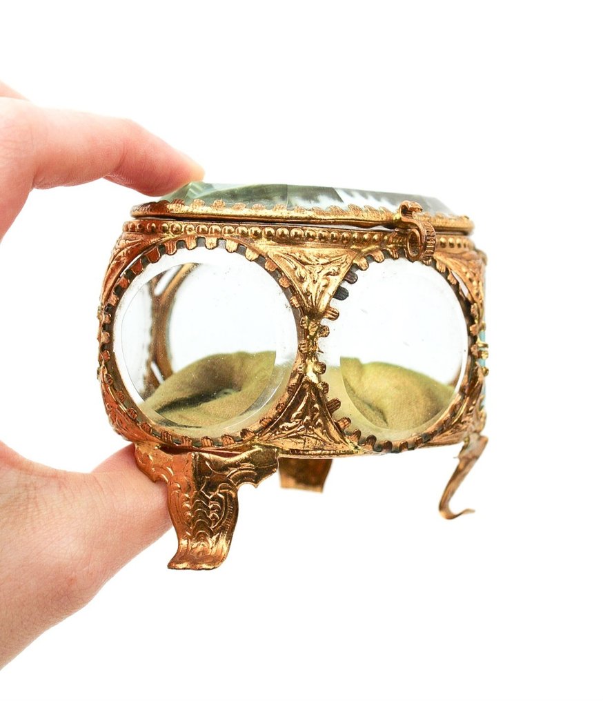 Coffret à bijoux 7 verres biseautés Napoléon III - Schmuckschatulle - abgeschrägtes Glas, Messing #3.2