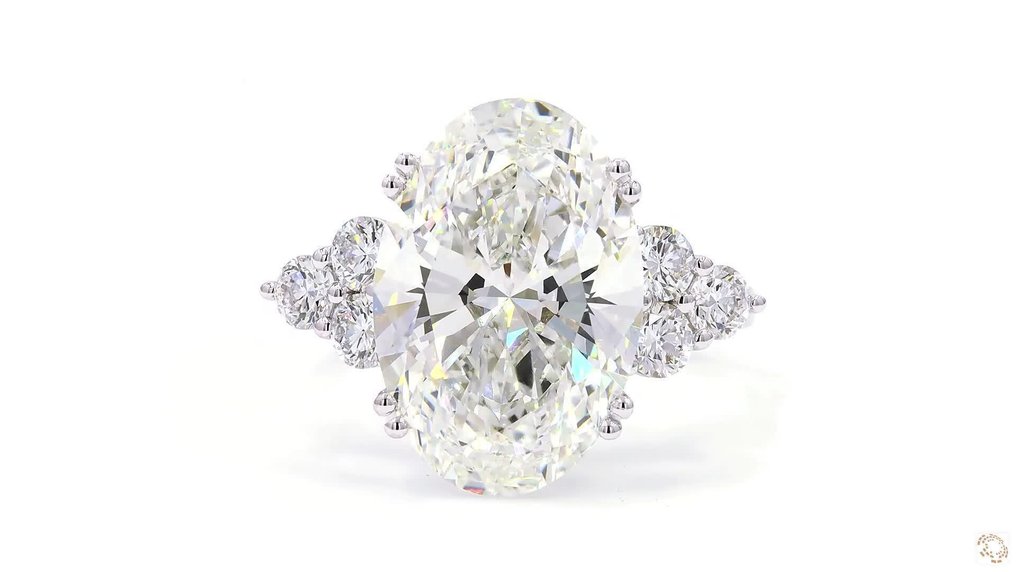 No reserve price - Ring - 18 kt. White gold - 7.76ct. tw. Diamond (Lab-grown) - Diamond #4.3
