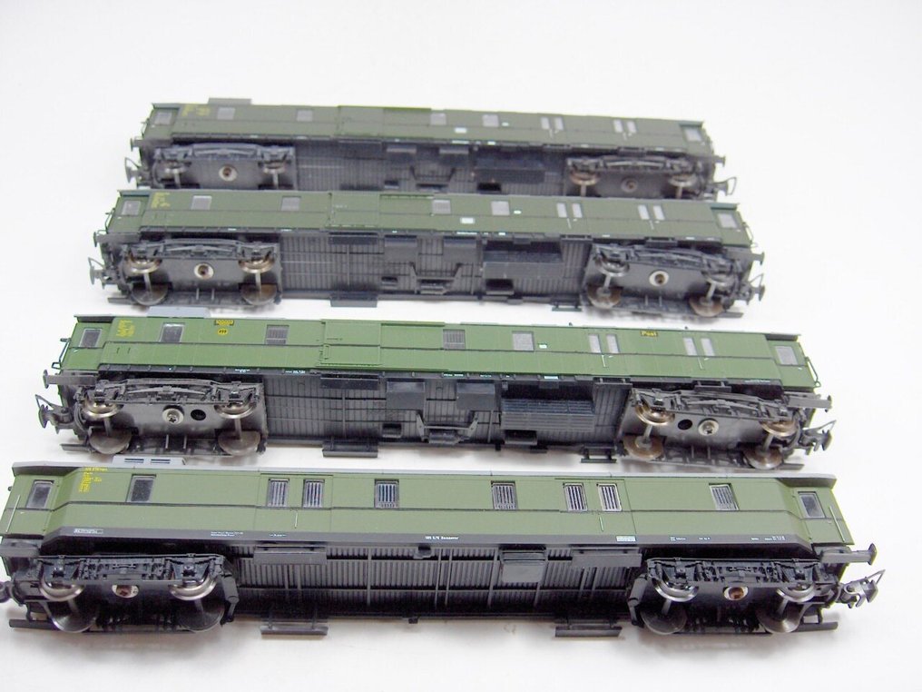 Liliput H0 - Wagon de passagers pour trains miniatures (4) - 4x voitures de voyageurs - DR (DRB), DB #4.3