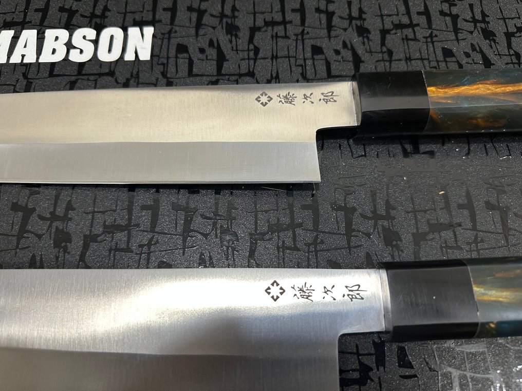 Cleaver - 廚刀 - Chef's knife - 锤打特殊D2钢菜刀日本厨师刀 - 人体工学混色树脂手柄 - 日本 #2.1