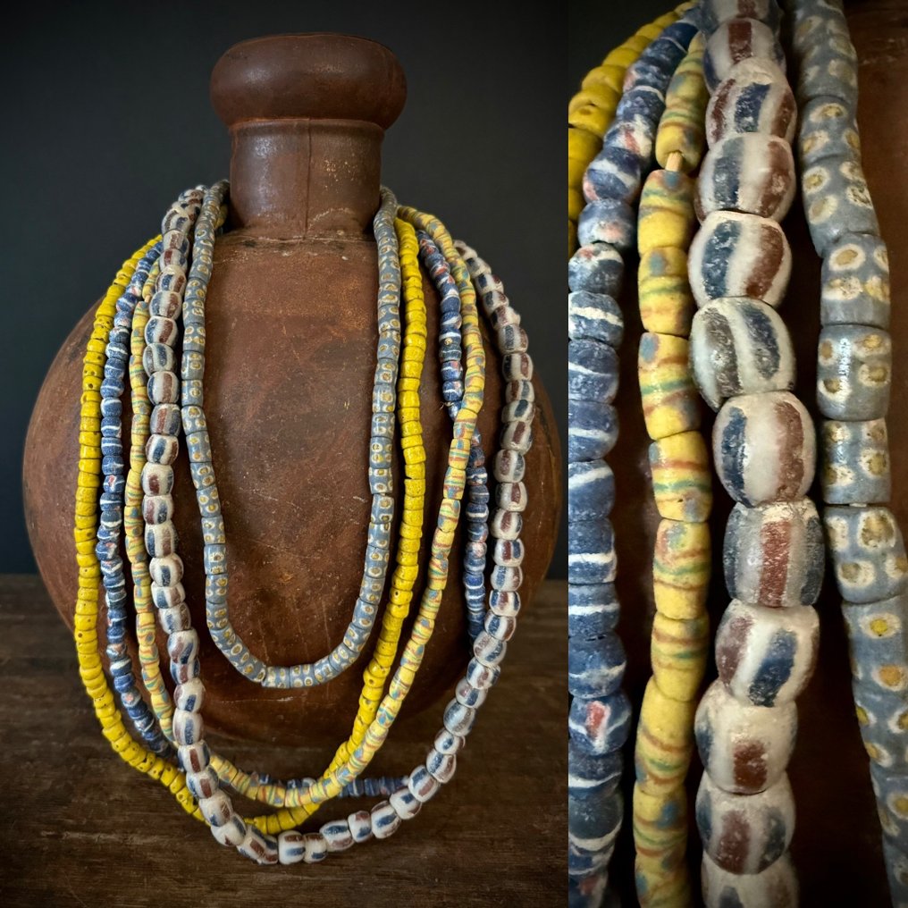 Handelskralen 来自加纳的项链(贸易珠子)和珠子模具 - 加纳 (没有保留价) #1.0