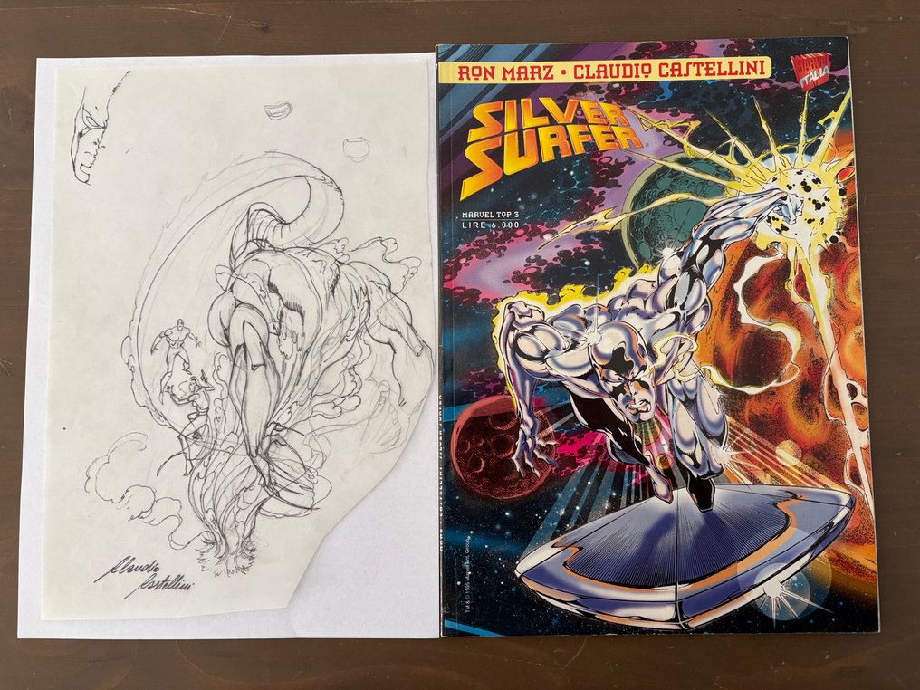 Claudio Castellini - 1 Original preliminary drawing - The Silver Surfer - Il buio oltre le stelle - 1995 #1.0
