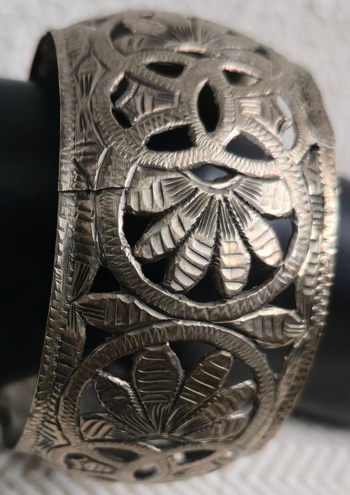 銀, 精美的金工工艺，巴洛克风格，手工制作，属于那个时代。收藏。 - 手鈪 #4.3