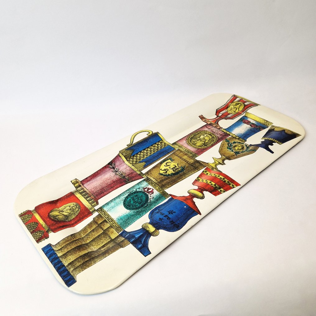 Fornasetti-Milano - Piero Fornasetti - 托盤 - 金屬 - 波希米亚的玻璃杯 #1.0